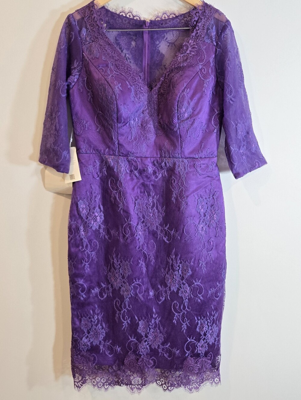 NEW Lan Ting Purple Lace Formal Dress Sz M 8 10 Mother of Bride Evening Cocktail